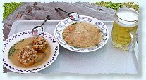 Tiroler Speckkndel, Nudelsuppe und Radler