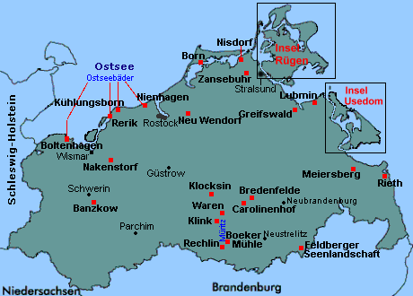 Karte von Mecklenburg-Vorpommern