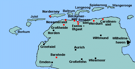 Karte von Niedersachsen Nord/West