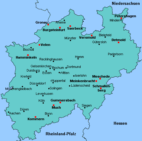 Karte von Nordrhein-Westfalen