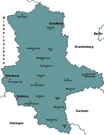 Karte von Sachsen-Anhalt