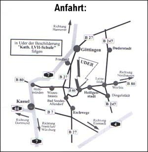 Anfahrt nach Uder